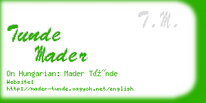 tunde mader business card